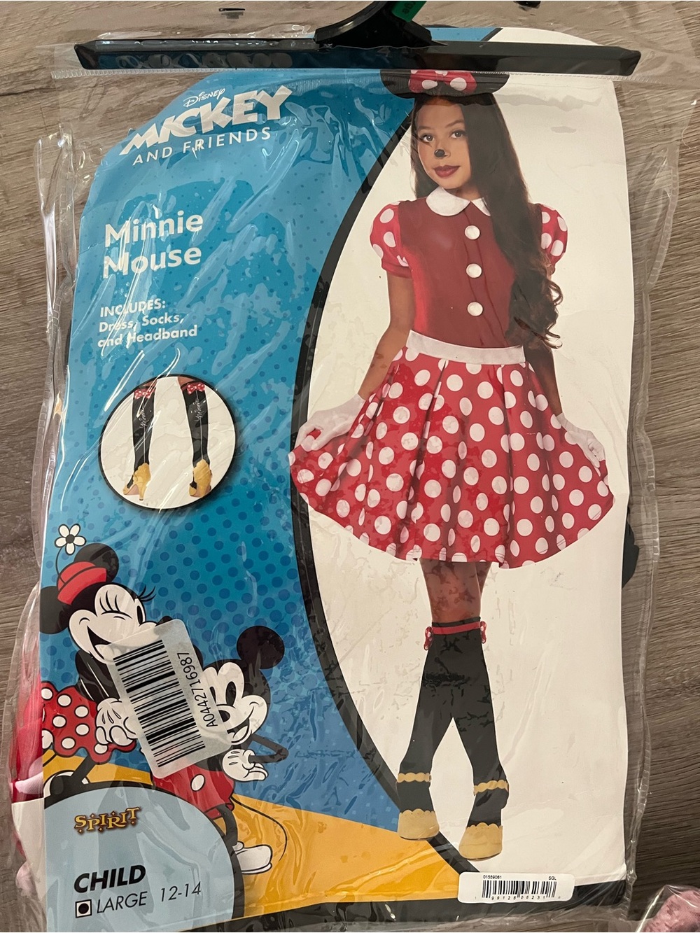 Disney Minnie Mouse Kids Costume - Red & White Polka Dot (Child Large)